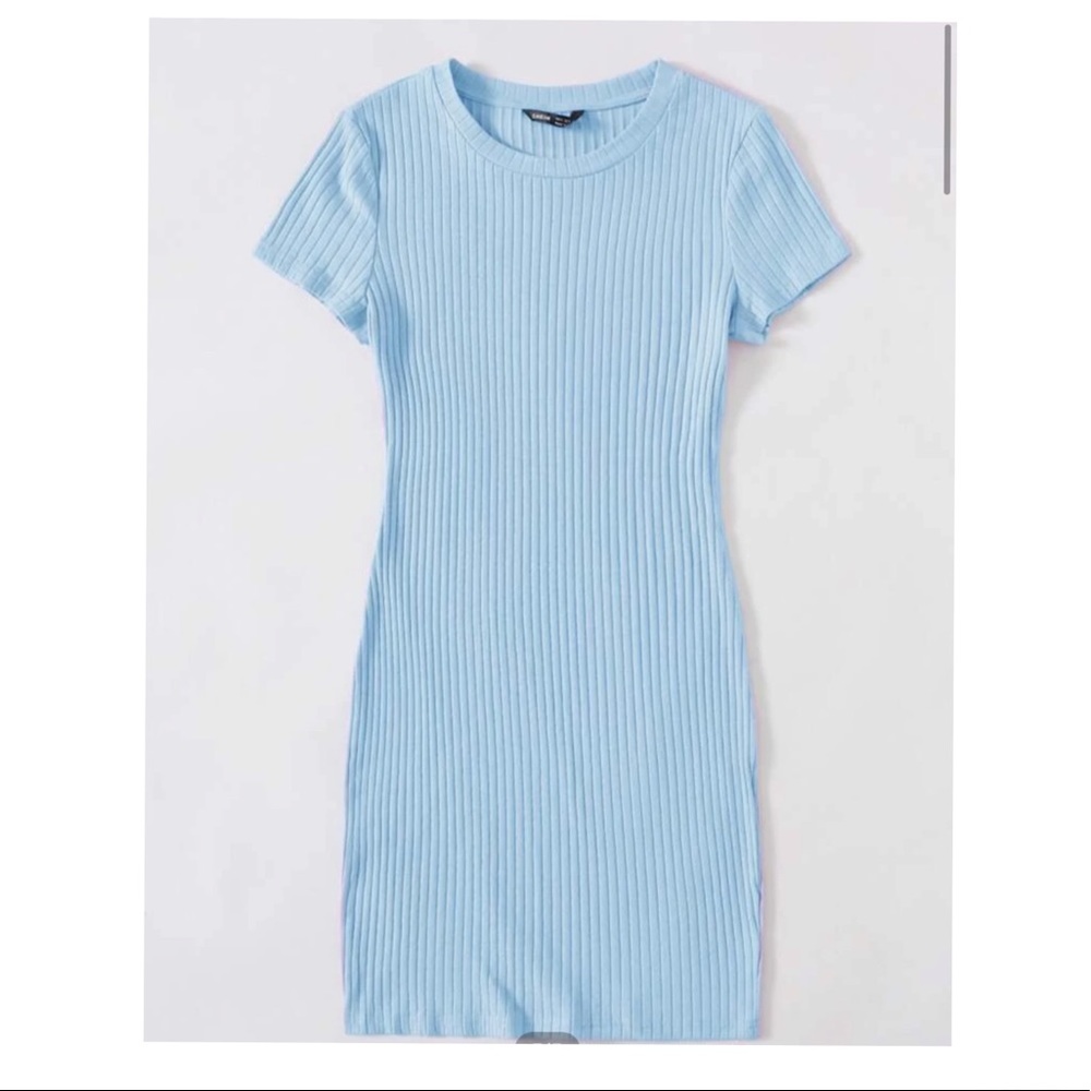 Blue Rib-knit Dress!